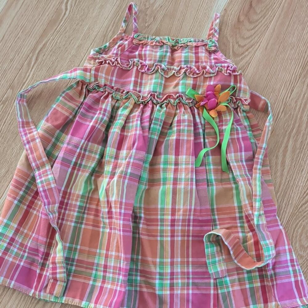 24M Pink, green, and orange plaid  dress